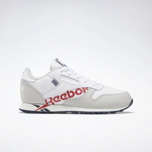 Adidasy Dziecięce Reebok Classic Leather Białe/Szare/Granatowe/Czerwone PL 56ITWPO